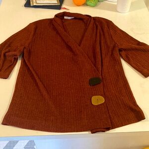 Zara faux wrap knit top